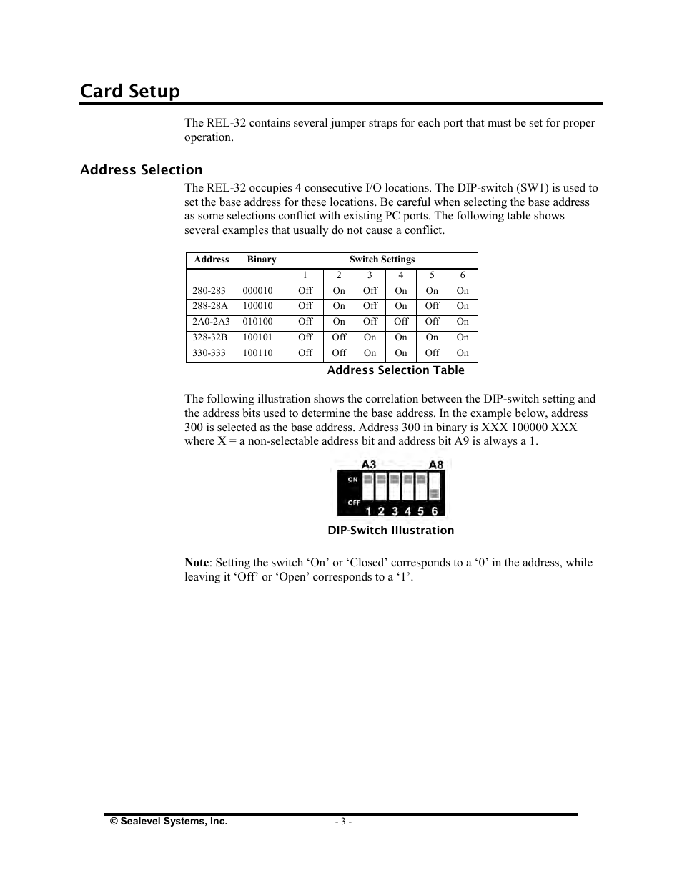 Card setup | Impulse 3098 User Manual | Page 5 / 22