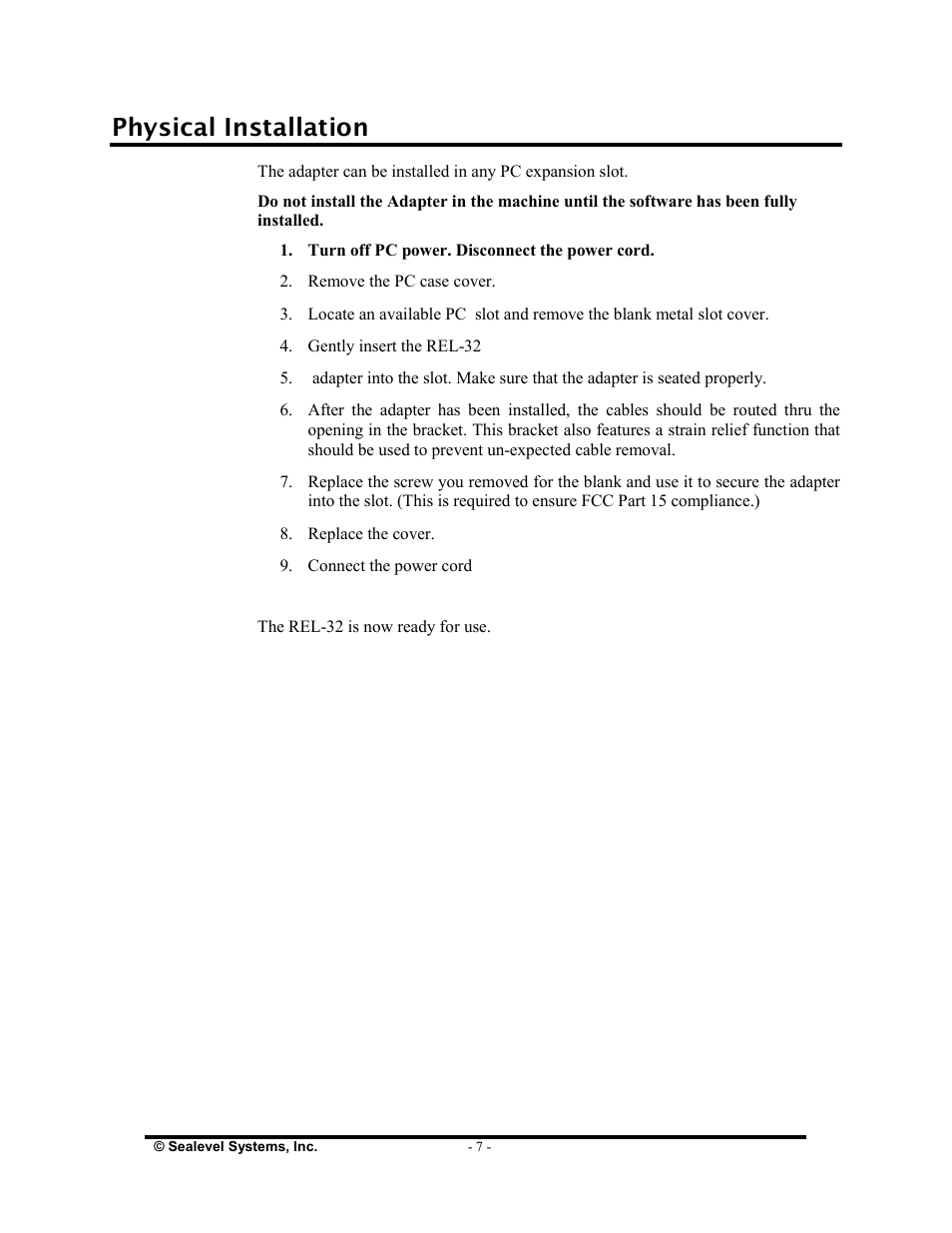 Physical installation | Impulse 3098 User Manual | Page 9 / 22