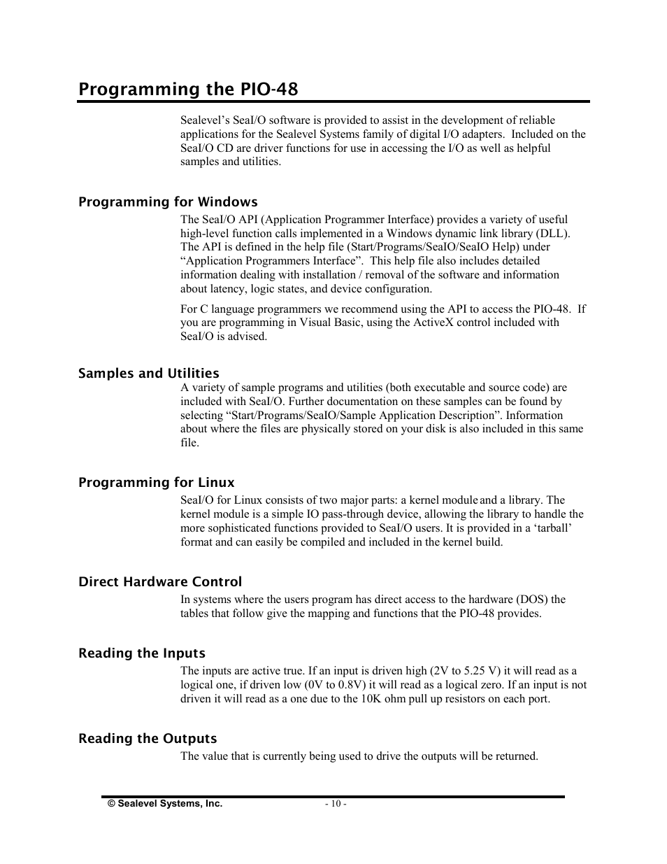 Programming the pio-48 | Impulse 4030 User Manual | Page 12 / 21