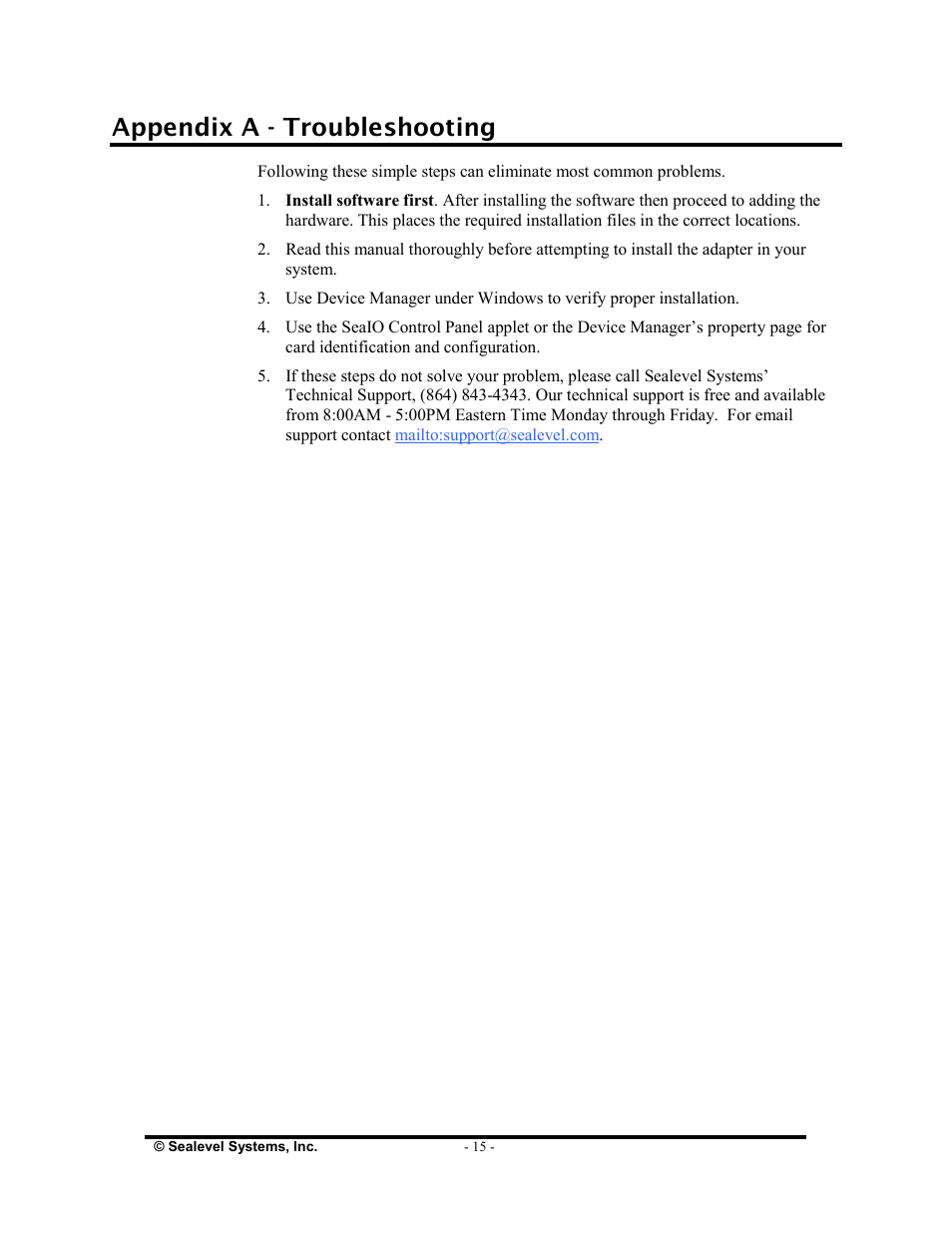 Appendix a - troubleshooting | Impulse 4030 User Manual | Page 17 / 21