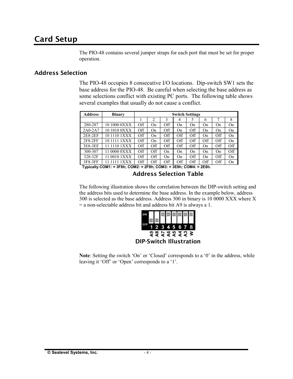 Card setup | Impulse 4030 User Manual | Page 6 / 21