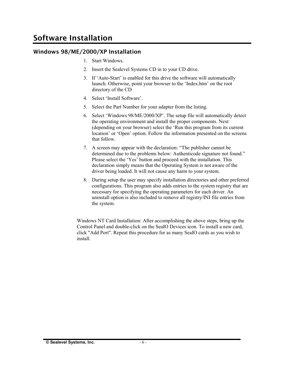 Software installation | Impulse 4030 User Manual | Page 8 / 21