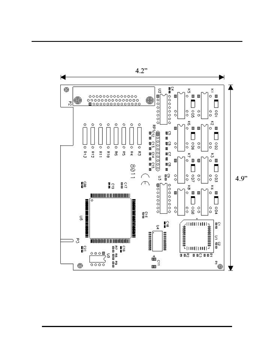 Appendix c – silk screen – 8011 pcb | Impulse 8011 User Manual | Page 20 / 22