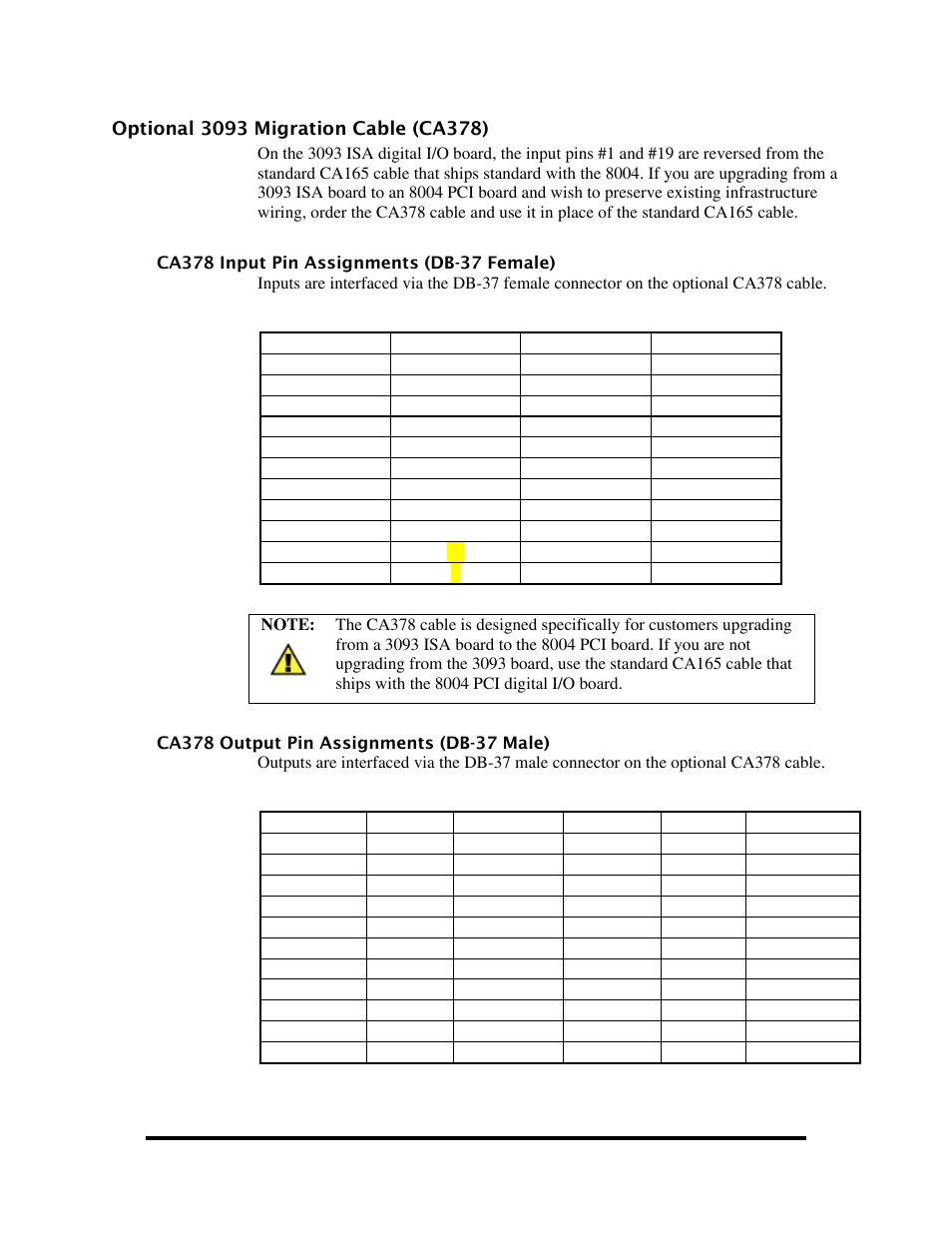 Optional 3093 migration cable (ca378), Ptional, Igration | Able, Ca378) | Impulse 8004e User Manual | Page 19 / 28