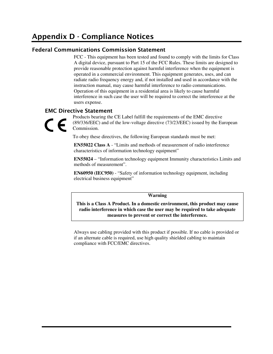 Appendix d - compliance notices, Federal communications commission statement, Ederal | Ommunications, Ommission, Tatement | Impulse 8004e User Manual | Page 27 / 28