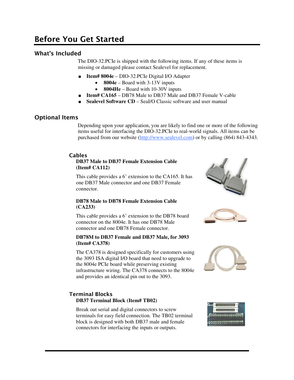 Before you get started, What’s included, Optional items | Ncluded, Ptional, Tems | Impulse 8004e User Manual | Page 4 / 28