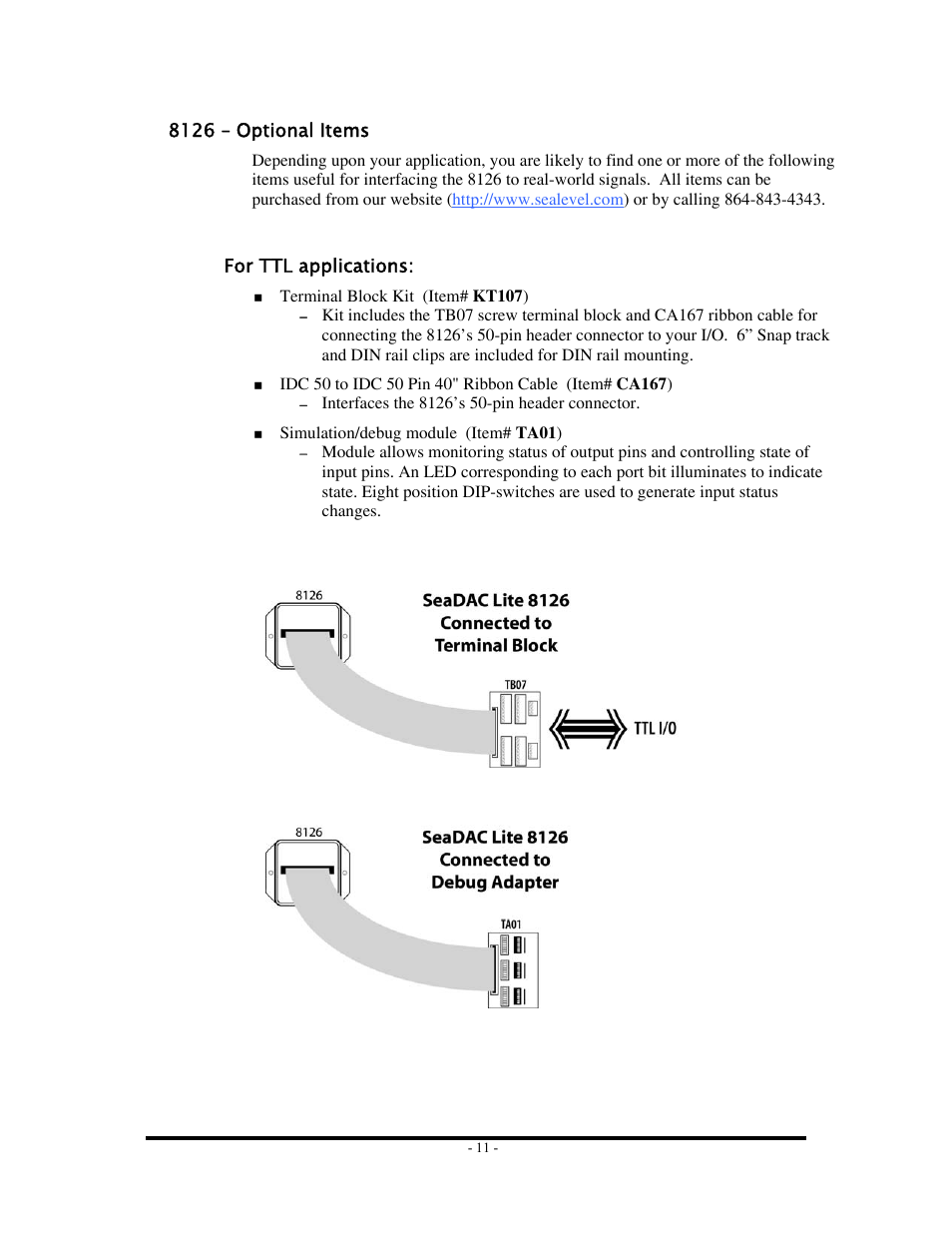 8126 – optional items | Impulse 8126 User Manual | Page 13 / 42