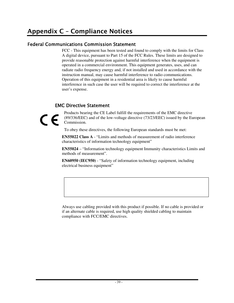 Appendix c – compliance notices, Federal communications commission statement, Ederal | Ommunications, Ommission, Tatement | Impulse 8126 User Manual | Page 41 / 42
