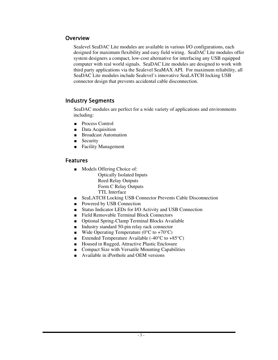 Overview, Features | Impulse 8126 User Manual | Page 5 / 42