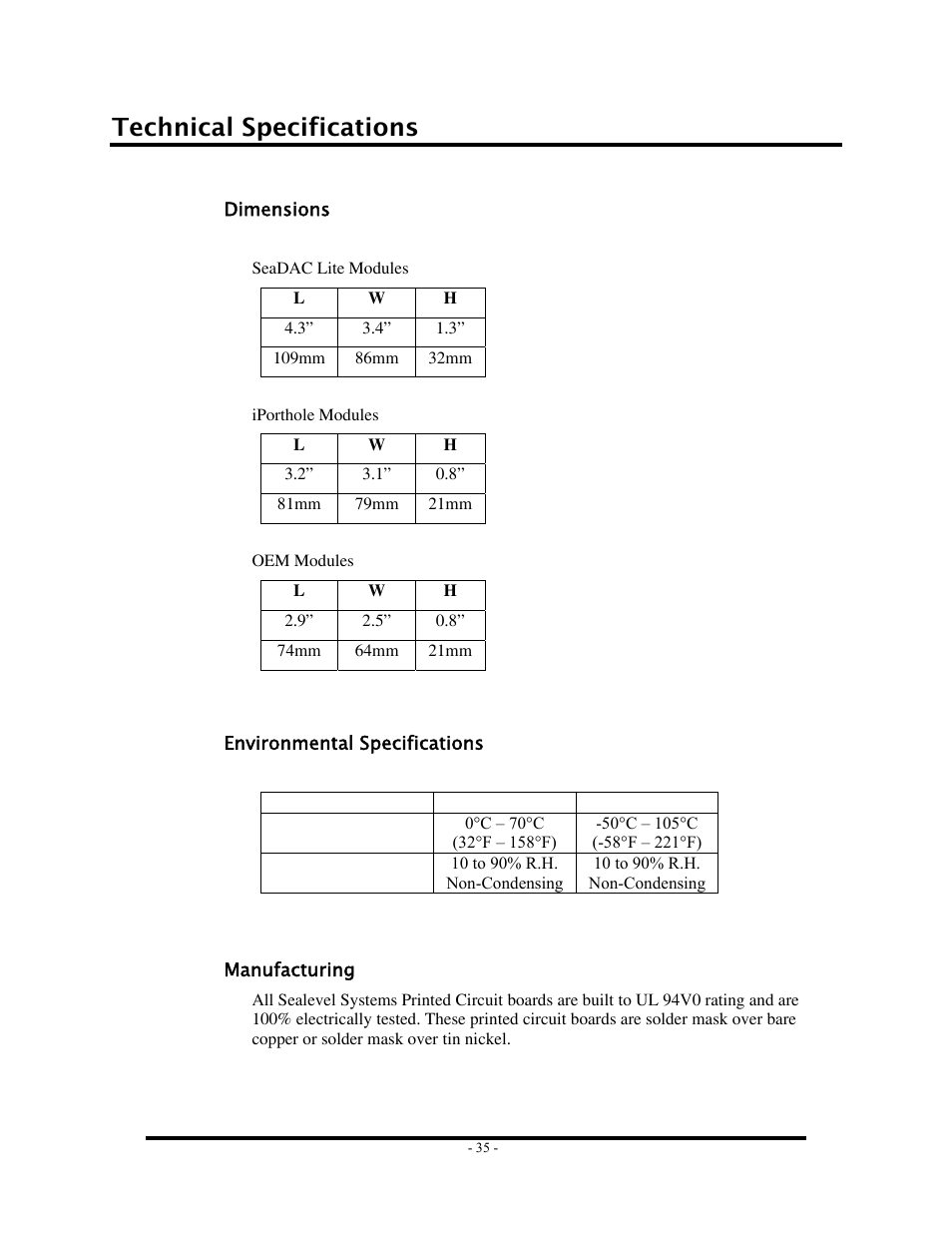 Technical specifications | Impulse 8112 User Manual | Page 37 / 41