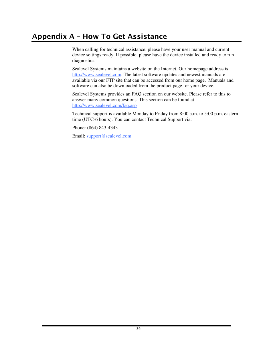 Appendix a – how to get assistance | Impulse 8112 User Manual | Page 38 / 41