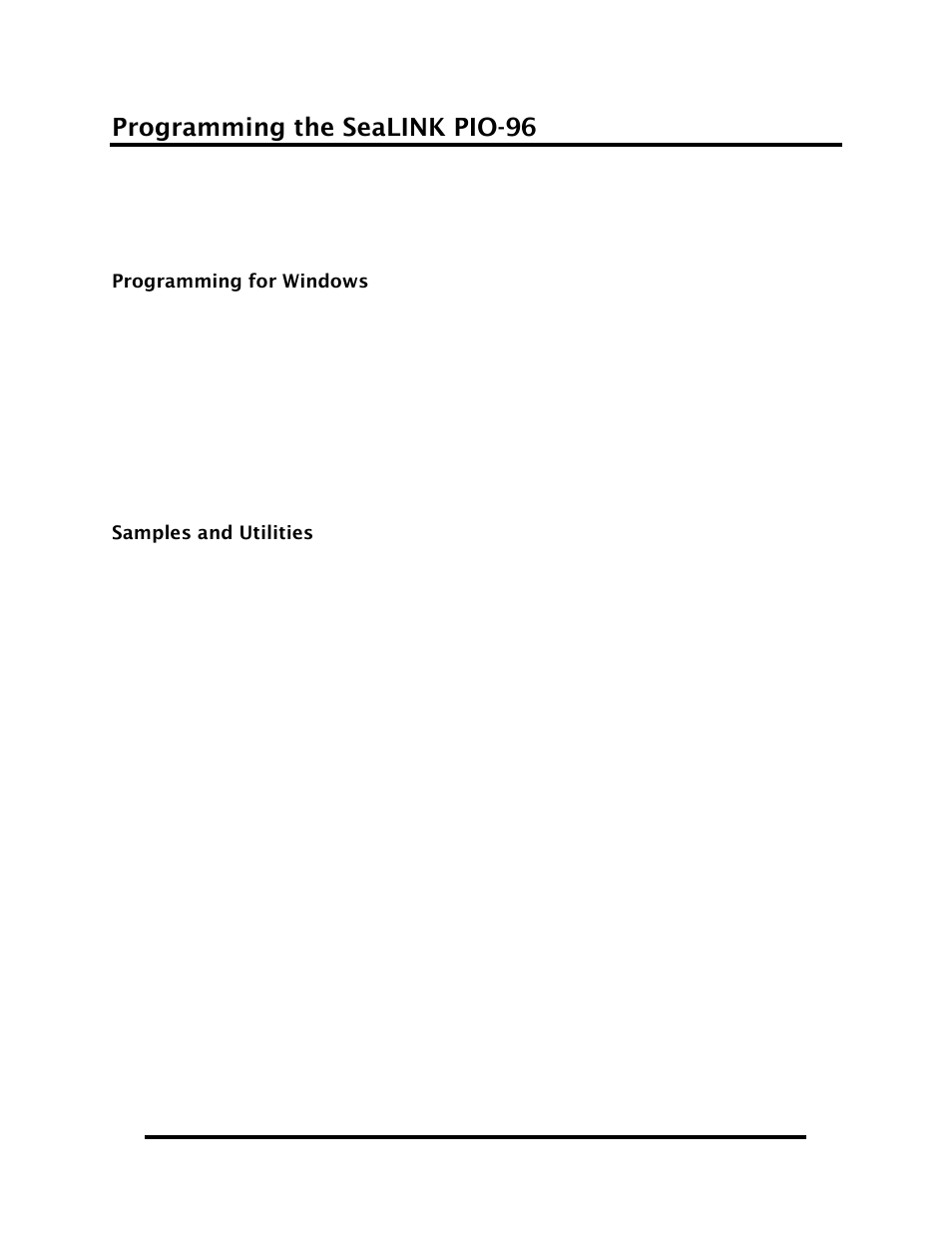 Electrical characteristics, Programming the sealink pio-96 | Impulse 8205 User Manual User Manual | Page 9 / 16