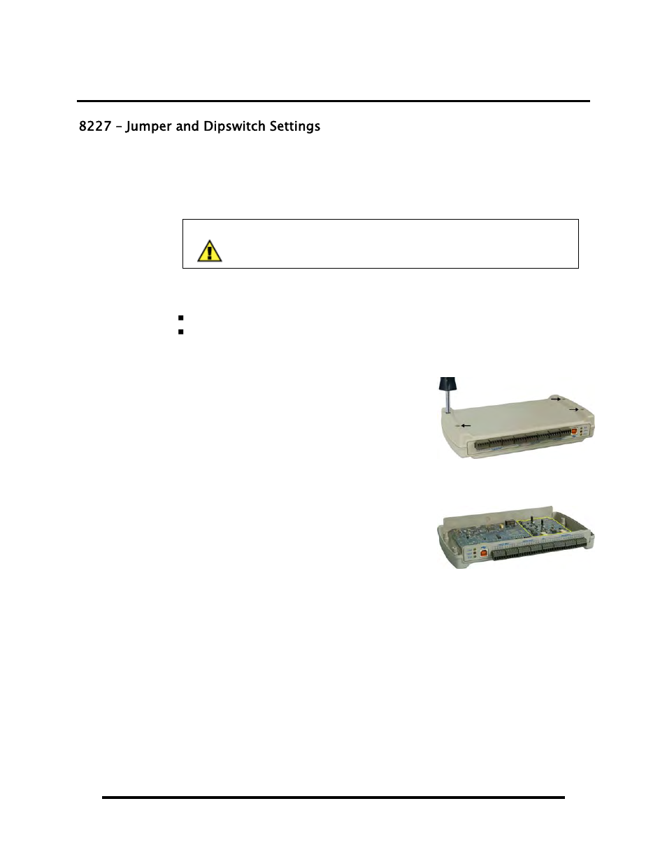 Hardware configuration, 8227 – jumper and dipswitch settings, Umper and | Ipswitch, Ettings | Impulse 8224 User Manual | Page 31 / 41