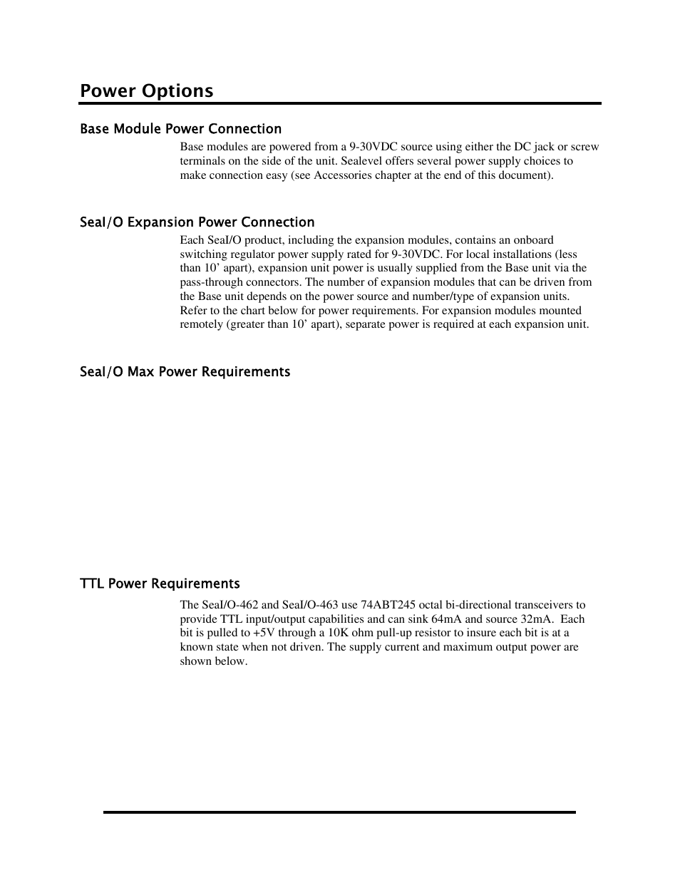 Power options | Impulse 463E User Manual | Page 19 / 109