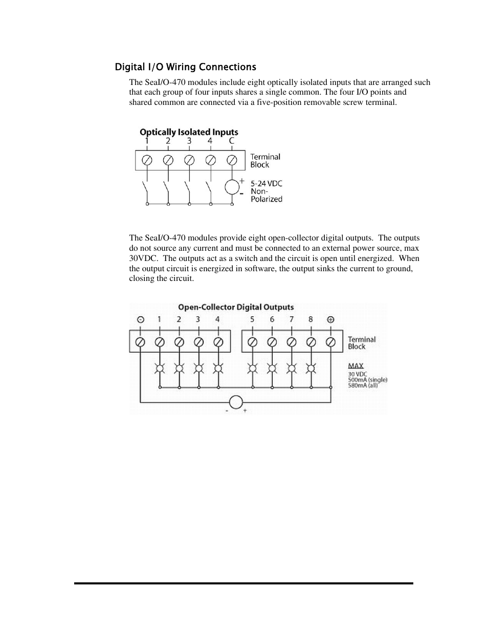 I/o wiring – seai/o-520 modules | Impulse 463E User Manual | Page 34 / 109