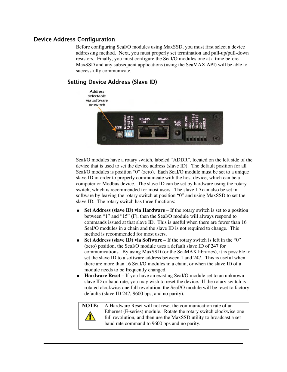 Device address configuration | Impulse 463E User Manual | Page 42 / 109