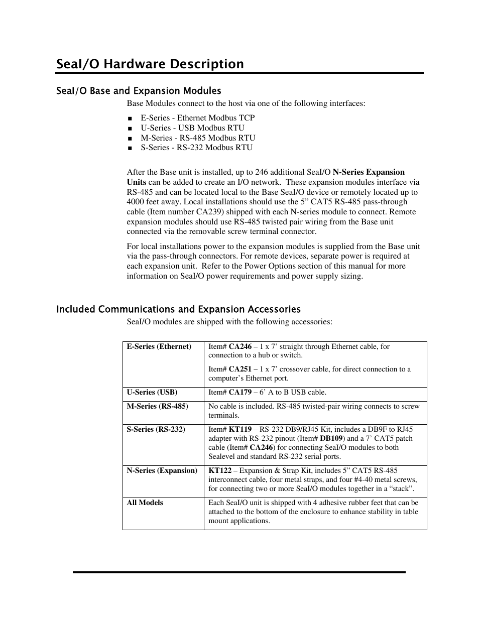 Seai/o hardware description, Seai/o base and expansion modules, Seai/o module common features | Impulse 463E User Manual | Page 6 / 109