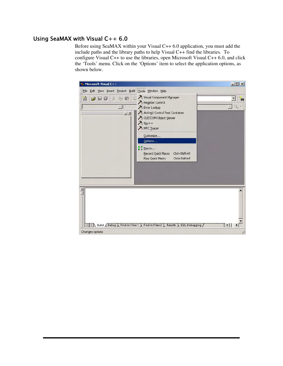 Using seamax with visual c++ 6.0 | Impulse 463E User Manual | Page 82 / 109