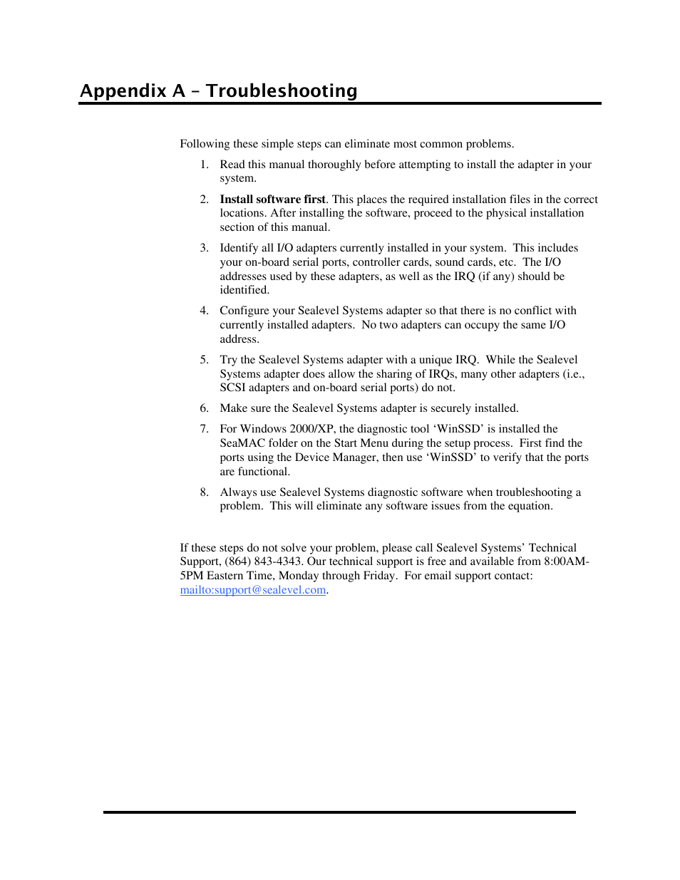 Appendix a – troubleshooting | Impulse 5102 User Manual | Page 12 / 18