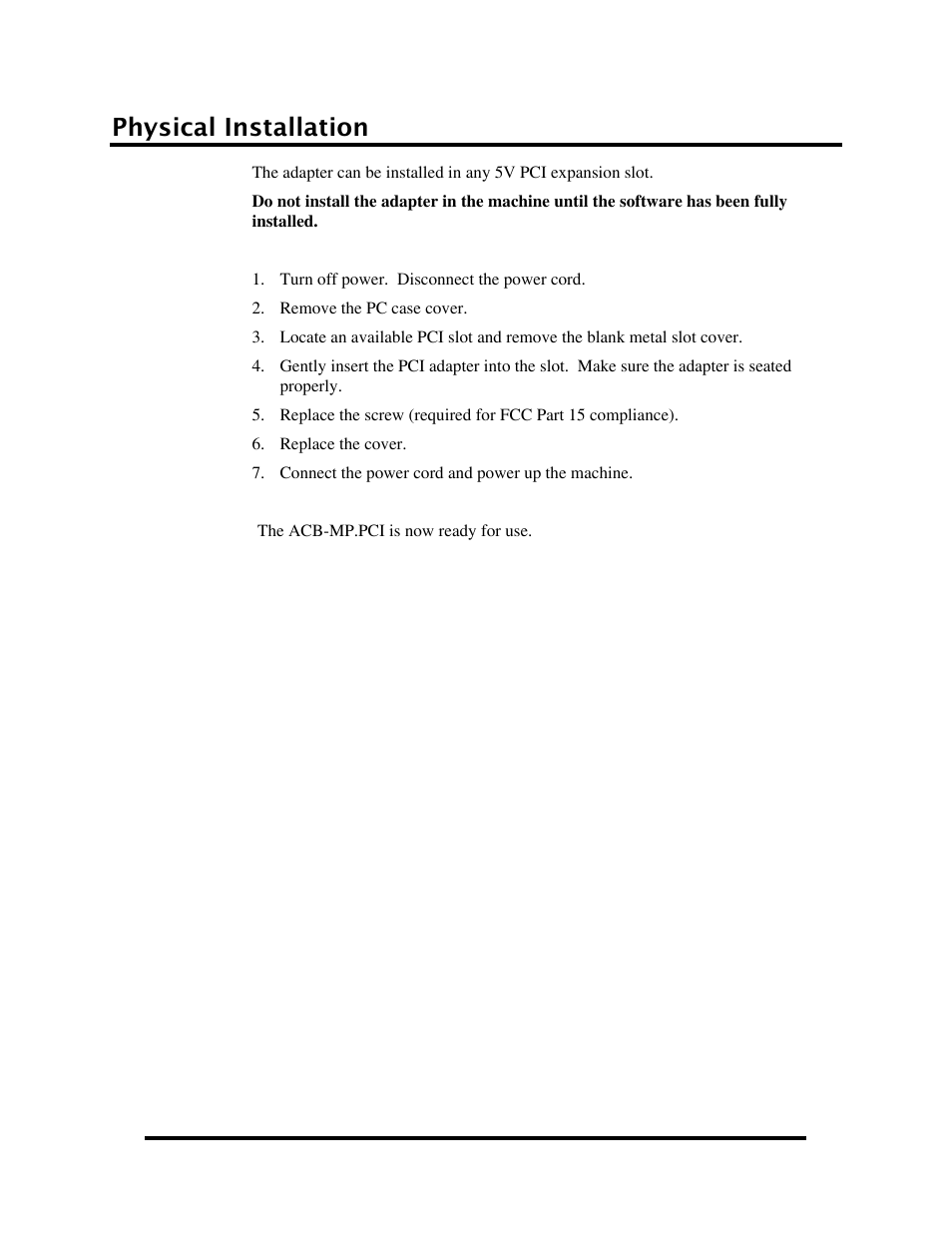 Physical installation | Impulse 5102 User Manual | Page 6 / 18