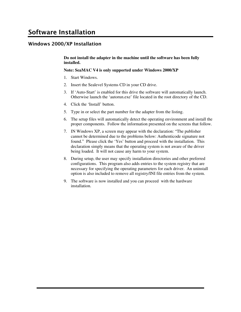 Physical installation, Software installation | Impulse 5402 User Manual | Page 5 / 19