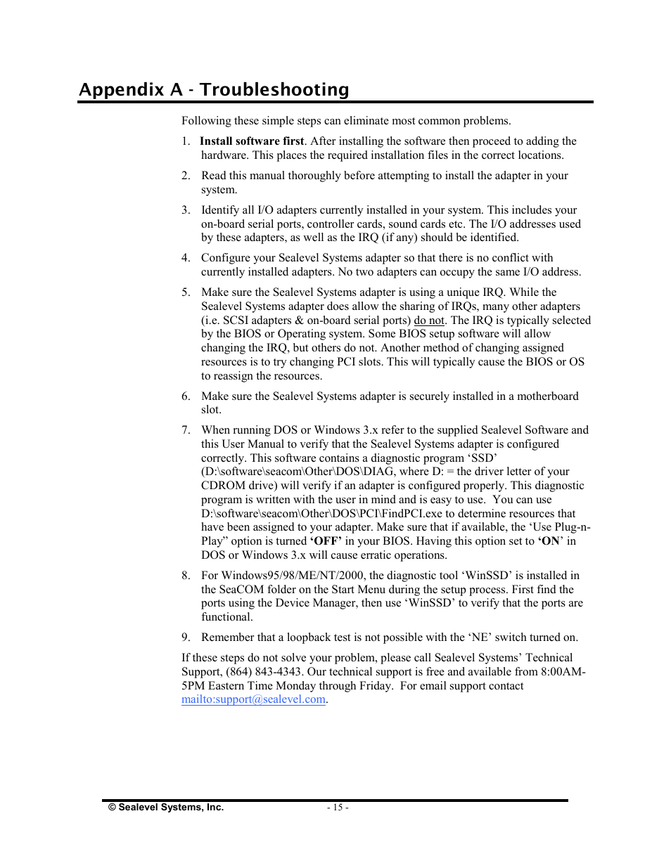 Appendix a - troubleshooting | Impulse 7106 User Manual | Page 17 / 23