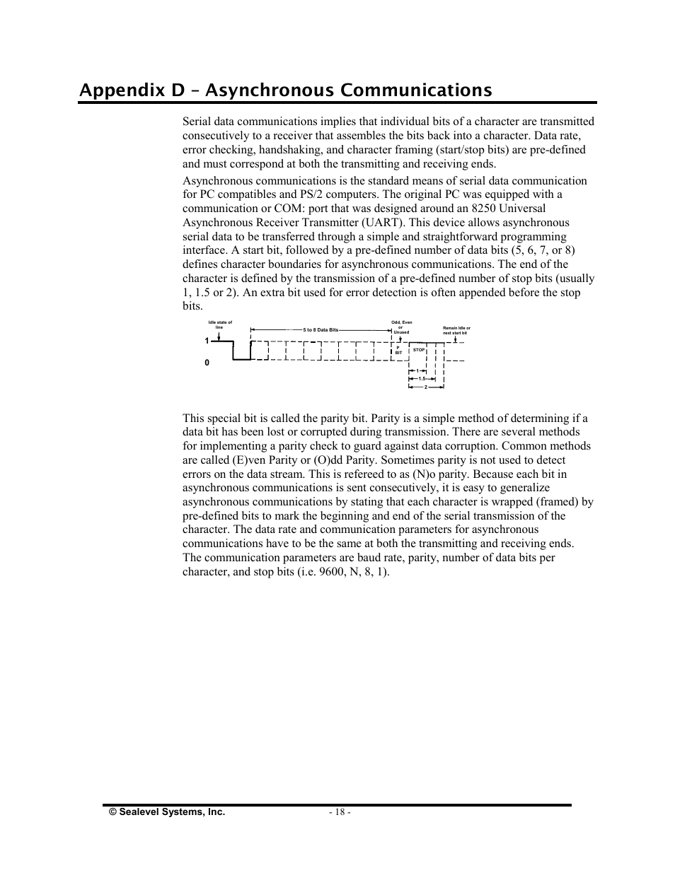 Appendix d – asynchronous communications | Impulse 7106 User Manual | Page 20 / 23