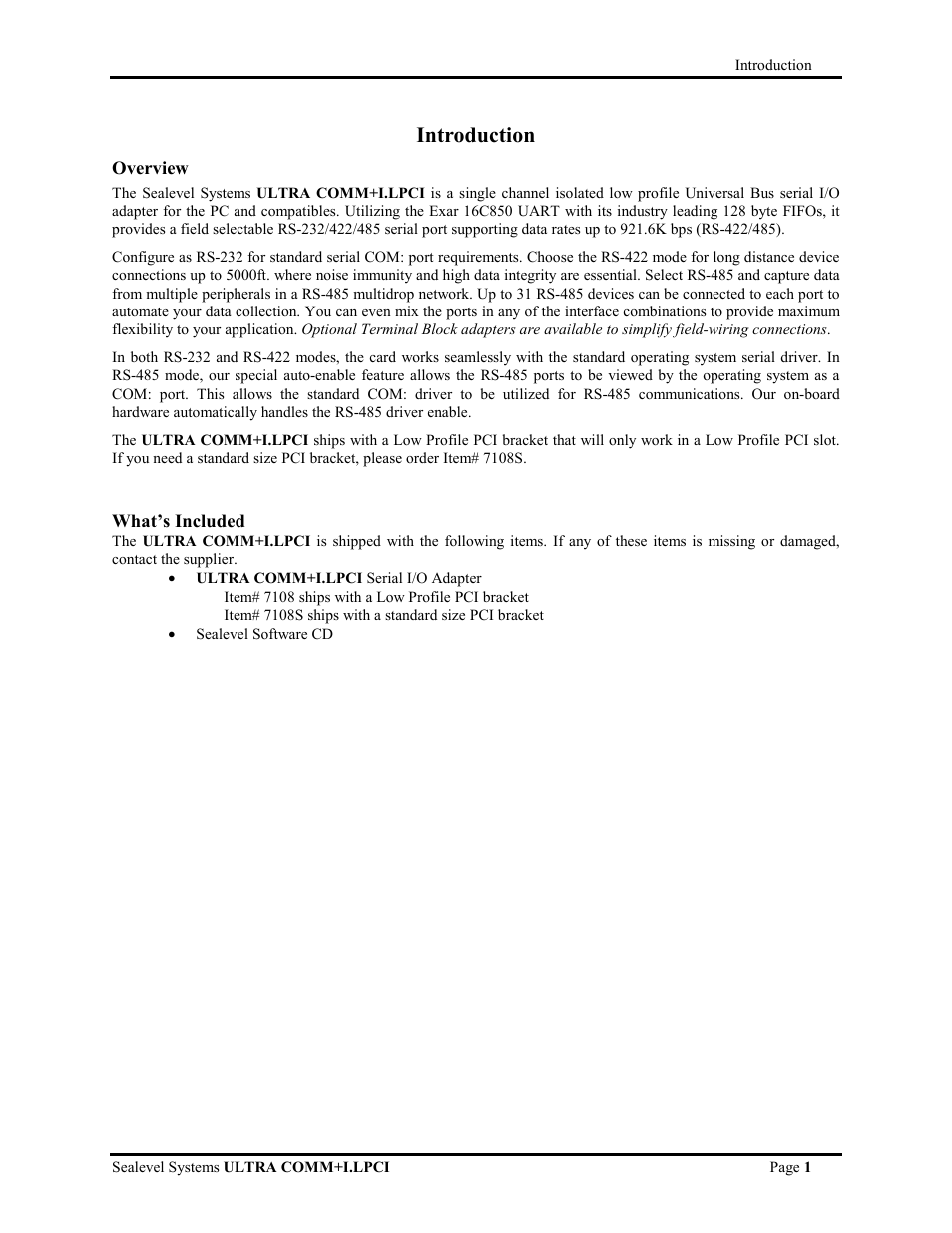 Introduction | Impulse 7108 User Manual | Page 3 / 19