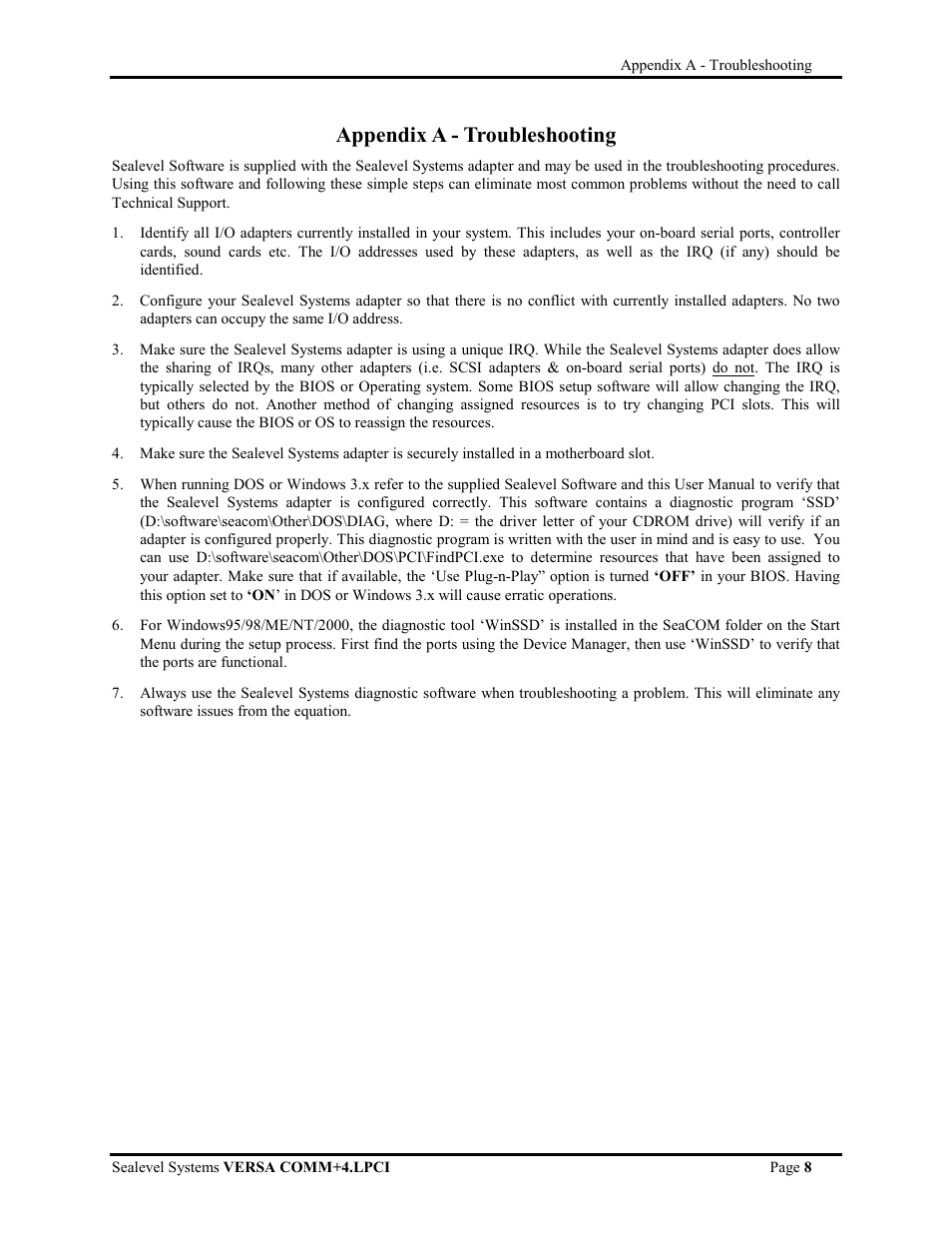 Appendix a - troubleshooting | Impulse 7406 User Manual | Page 10 / 16