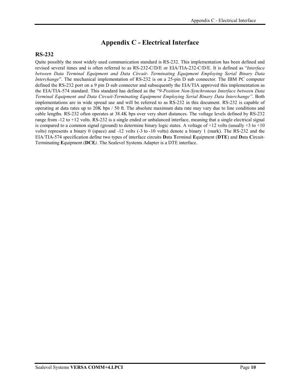Appendix d - asynchronous communications, Appendix c - electrical interface | Impulse 7406 User Manual | Page 12 / 16