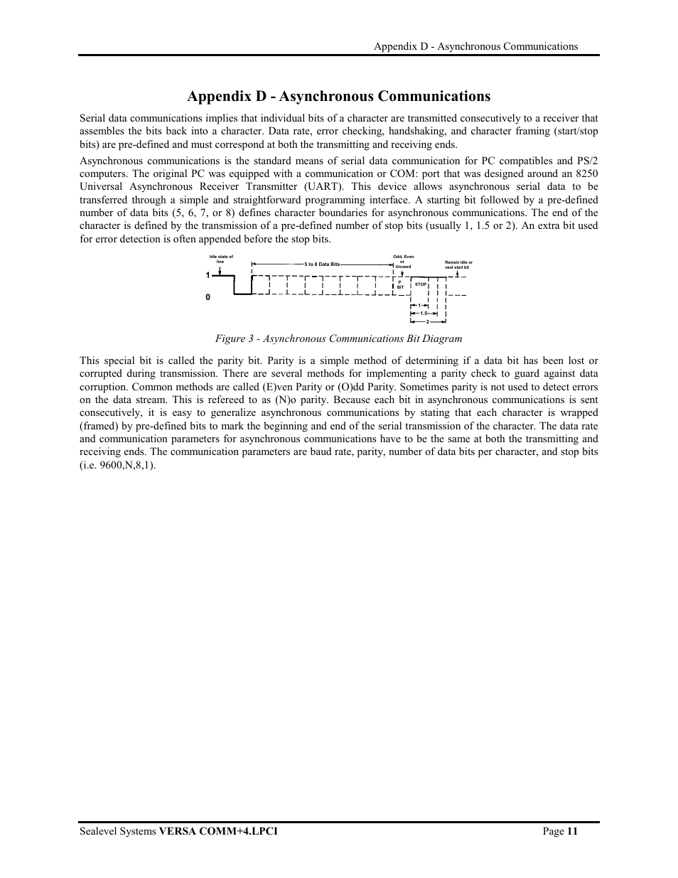 Appendix d - asynchronous communications | Impulse 7406 User Manual | Page 13 / 16