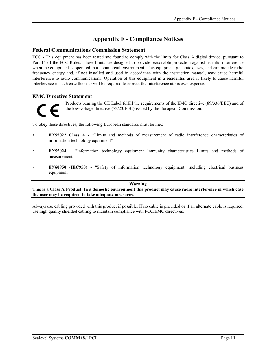 Appendix f - compliance notices | Impulse 7803 User Manual | Page 13 / 14