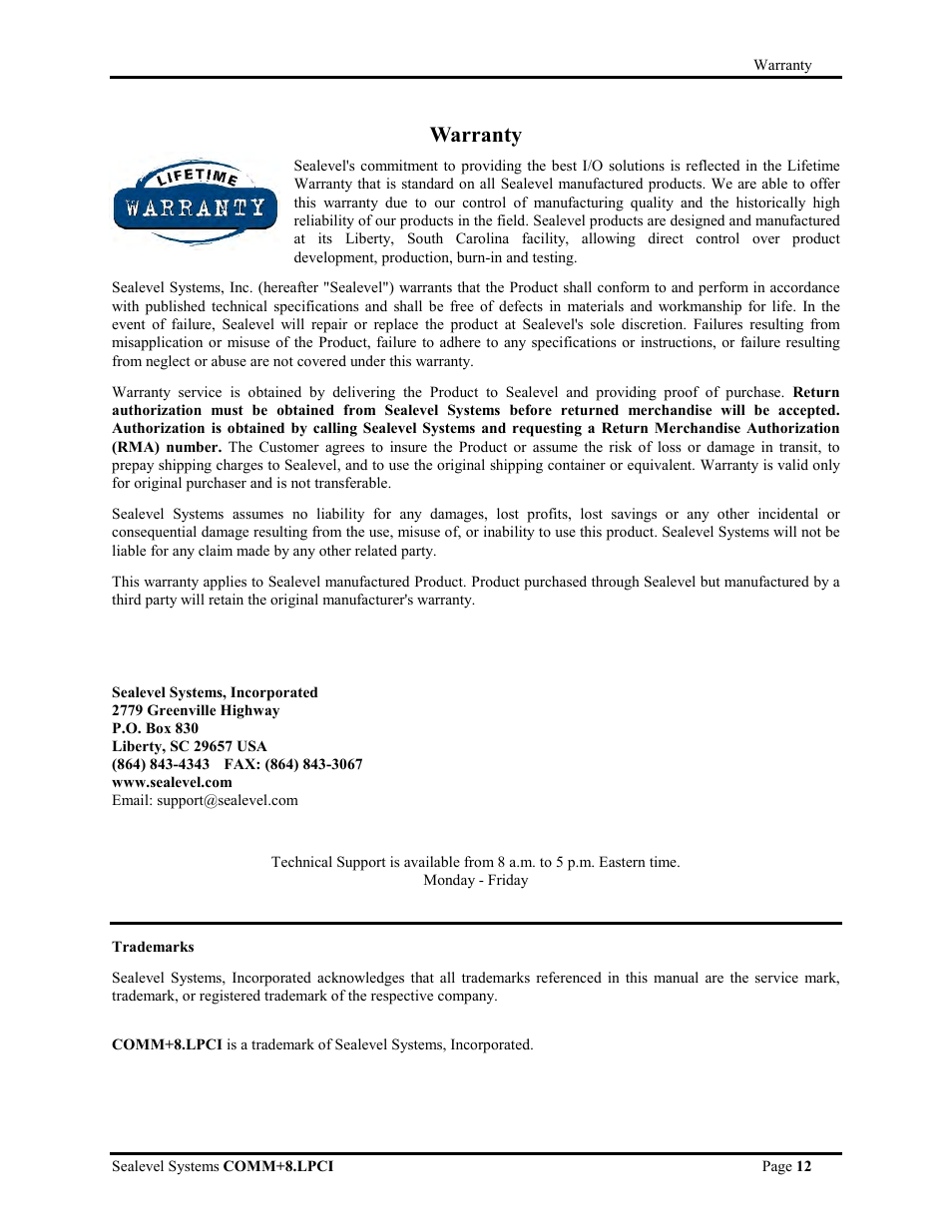 Warranty | Impulse 7803 User Manual | Page 14 / 14