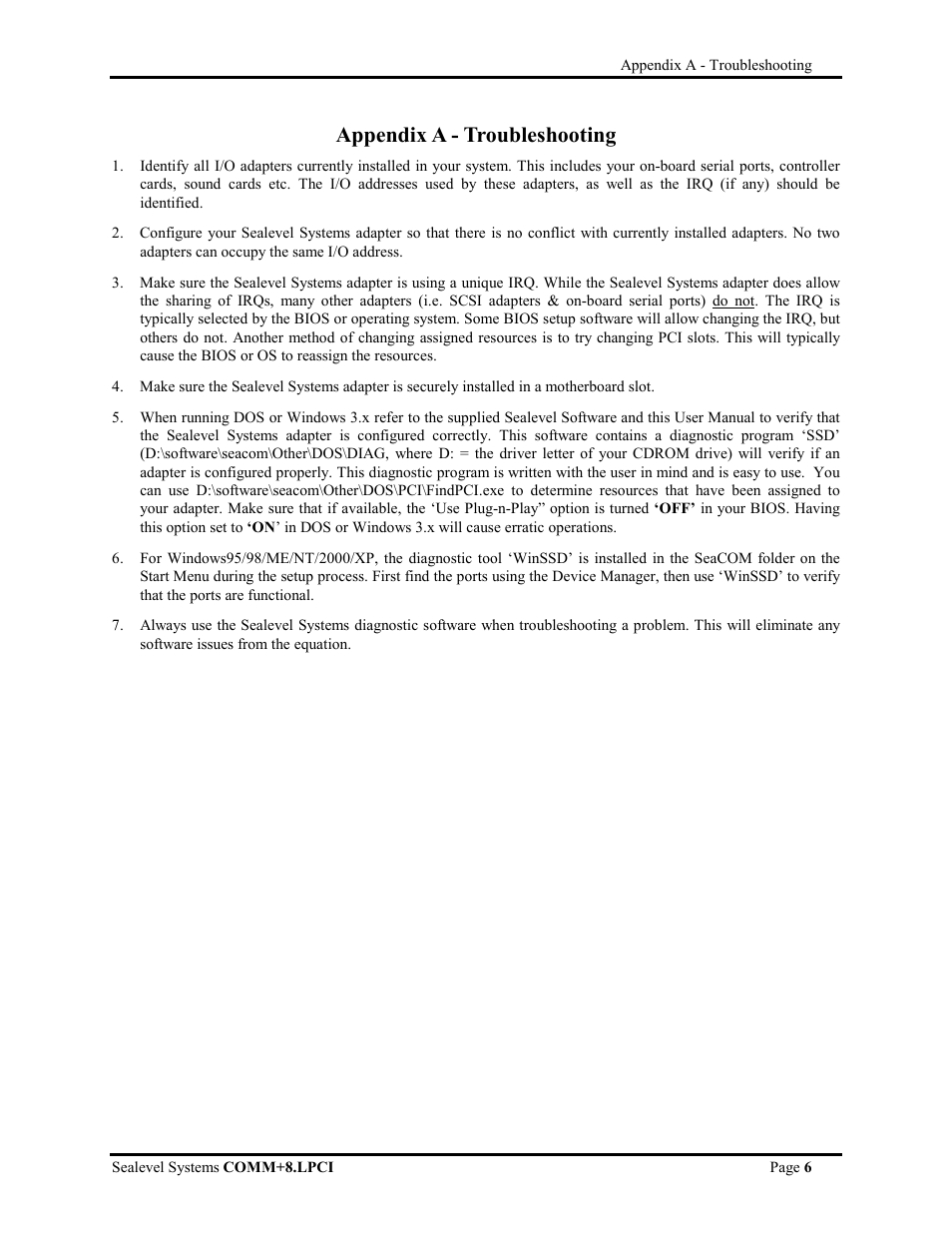 Appendix a - troubleshooting | Impulse 7803 User Manual | Page 8 / 14