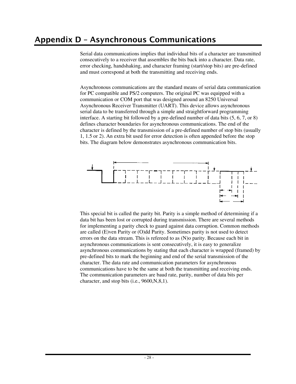 Appendix d – asynchronous communications | Impulse 7205e User Manual | Page 30 / 33