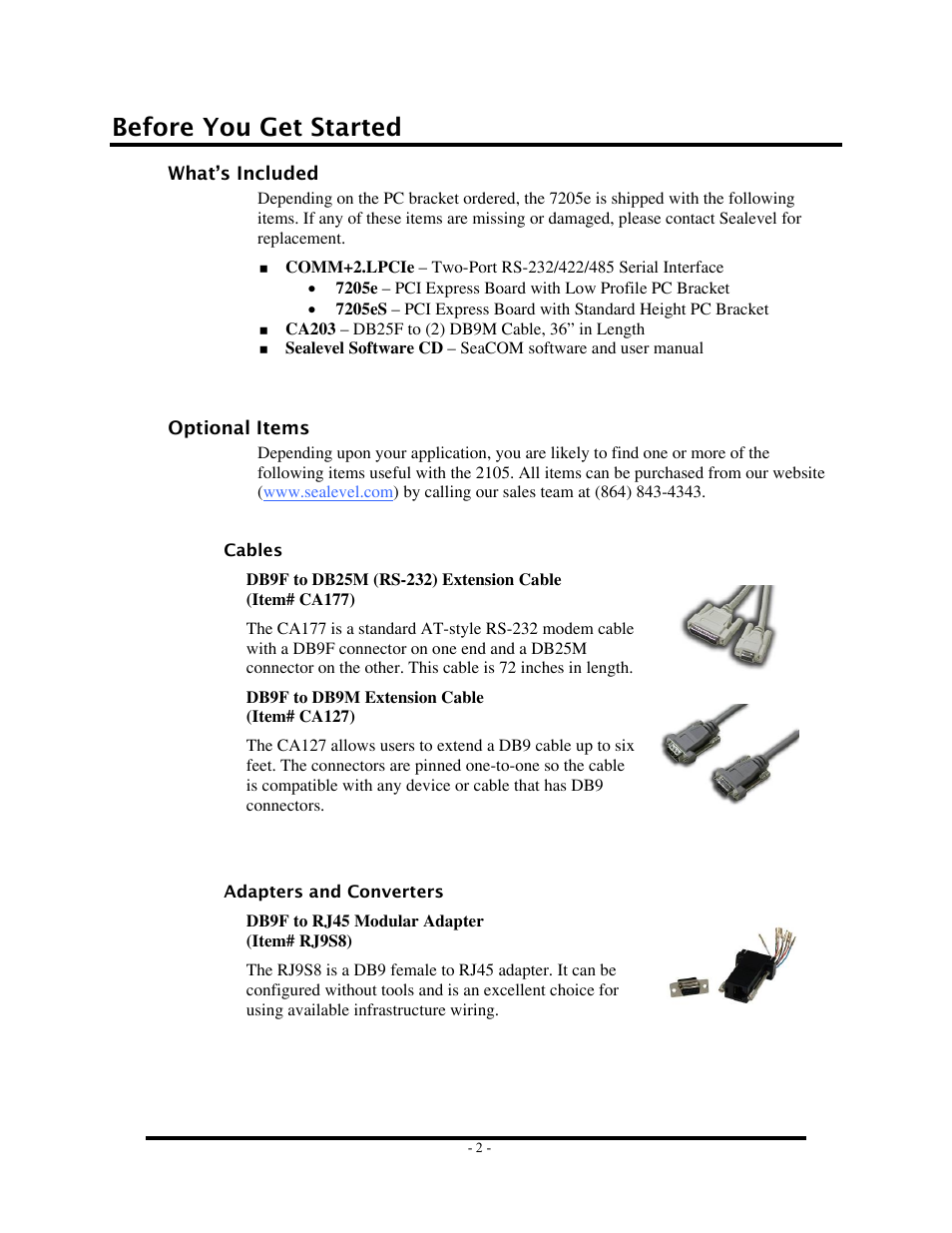 Before you get started, What’s included, Optional items | Ncluded, Ptional, Tems | Impulse 7205e User Manual | Page 4 / 33