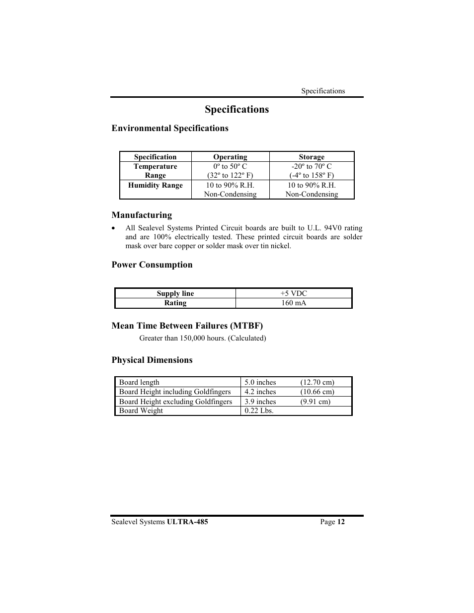 Specifications | Impulse 3055 User Manual | Page 15 / 24