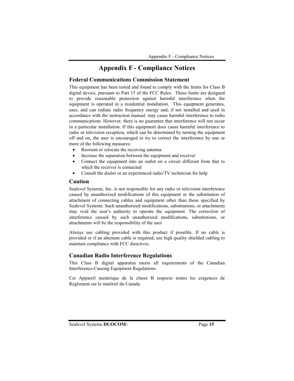 Appendix f - compliance notices | Impulse 3088 User Manual | Page 18 / 20