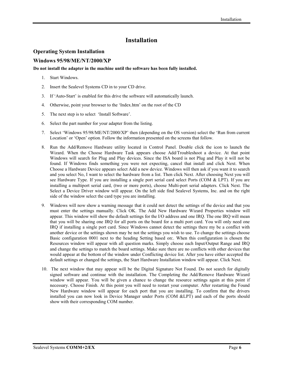 Installation | Impulse 3087 User Manual | Page 9 / 19