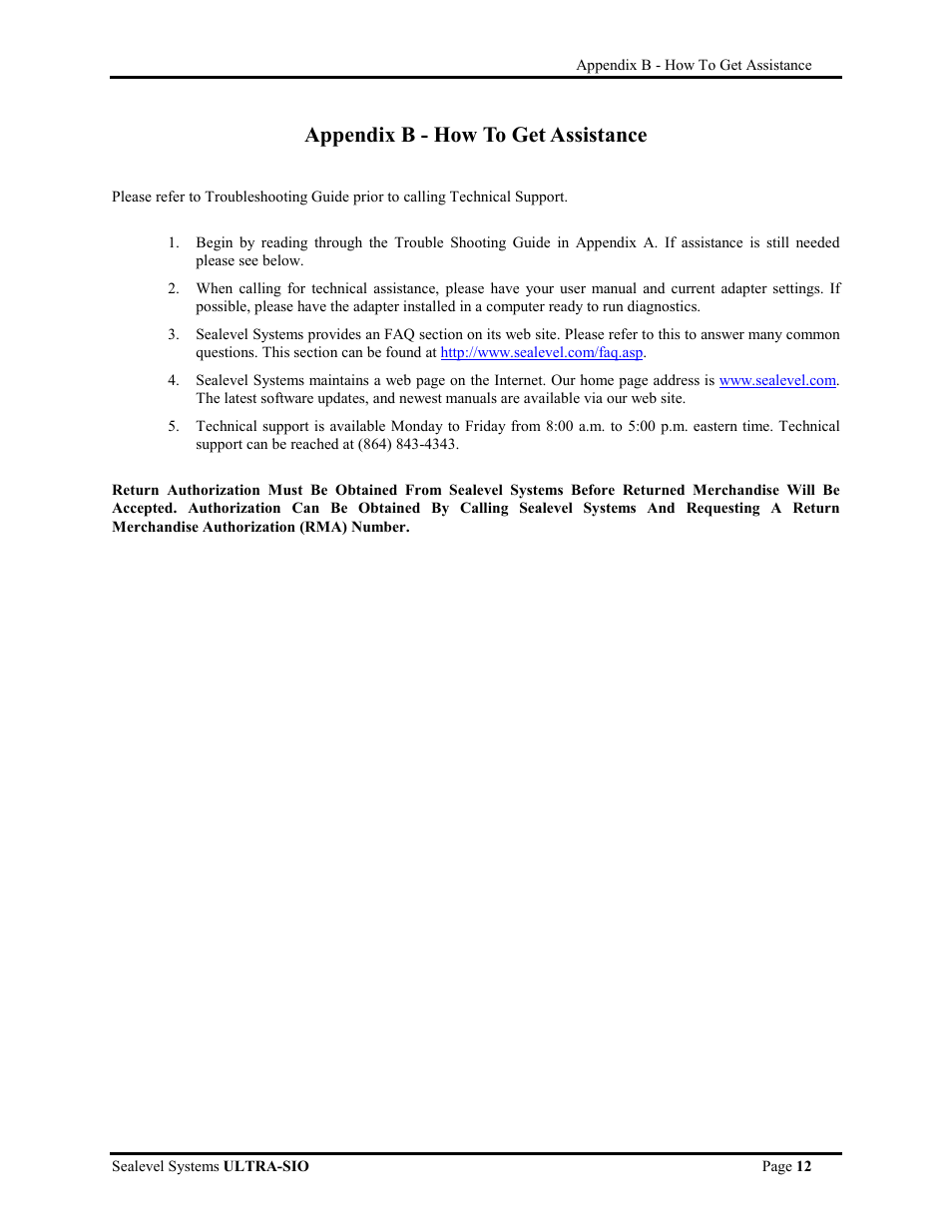 Appendix c - electrical interface, Appendix b - how to get assistance | Impulse 3089 User Manual | Page 15 / 21