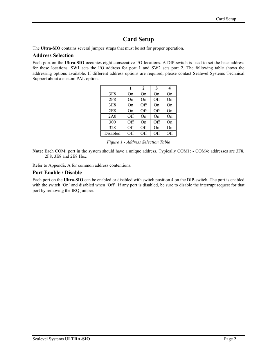 Card setup | Impulse 3089 User Manual | Page 5 / 21