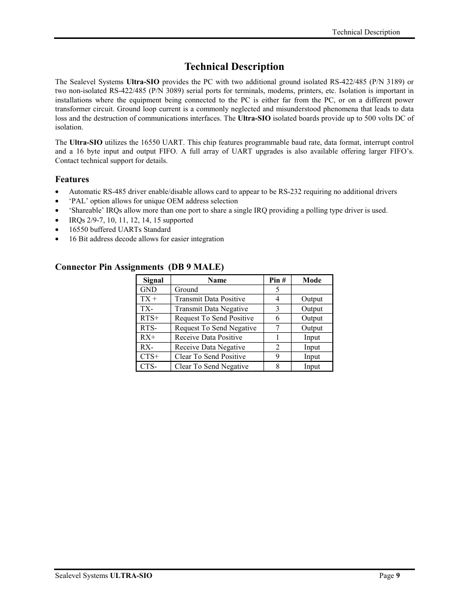 Technical description | Impulse 3189 User Manual | Page 12 / 21