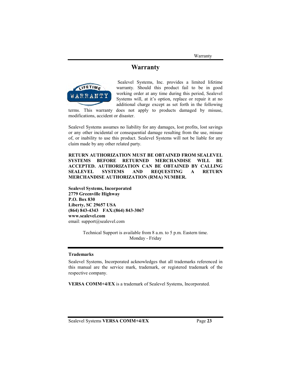 Warranty | Impulse 3405 User Manual | Page 26 / 26