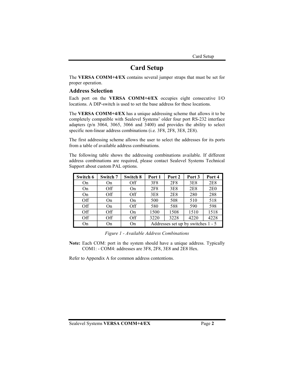 Card setup | Impulse 3405 User Manual | Page 5 / 26