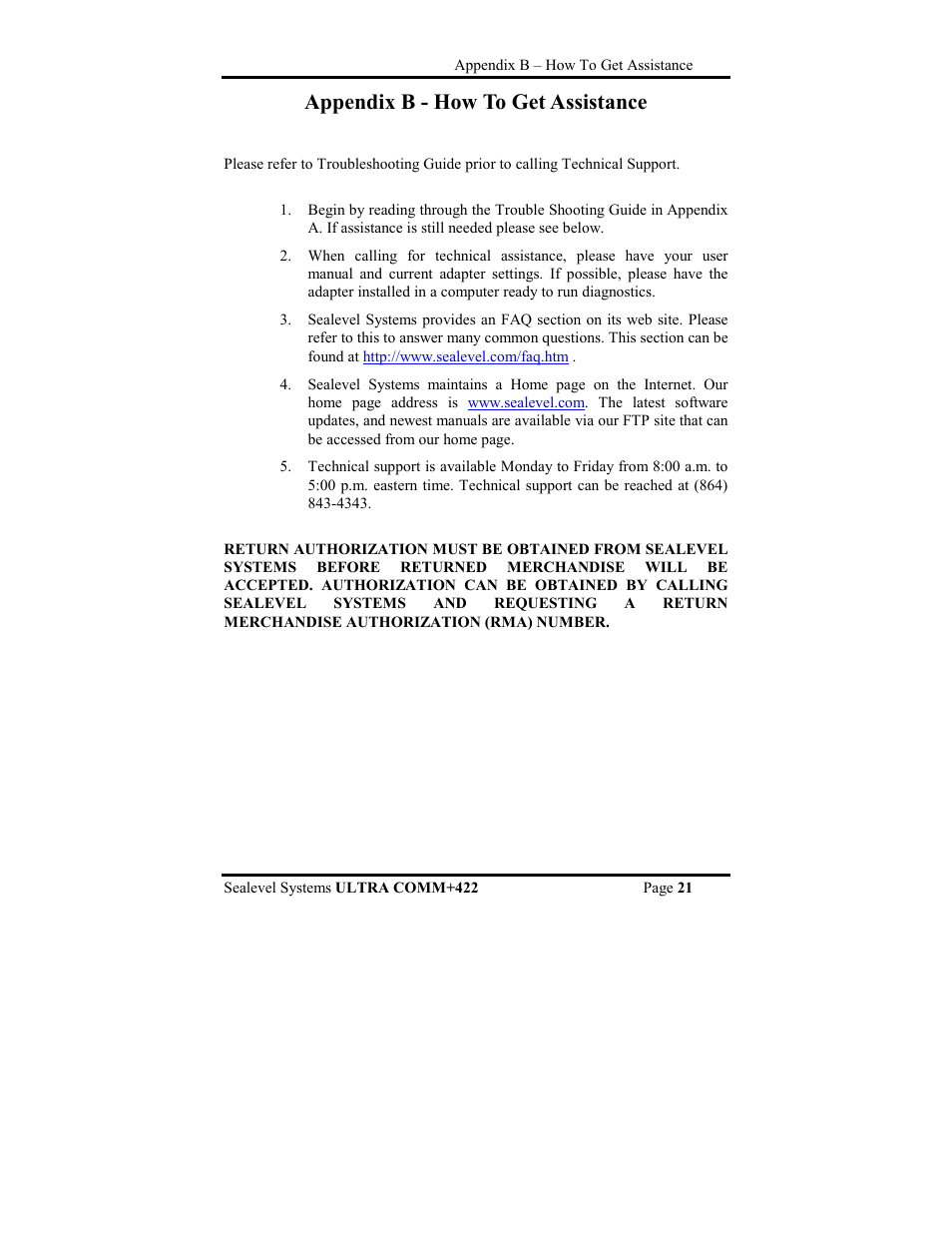 Appendix b - how to get assistance | Impulse 3440 User Manual | Page 24 / 29