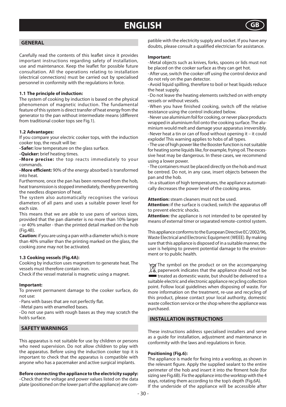 English | KORTING HI3200B User Manual | Page 30 / 72
