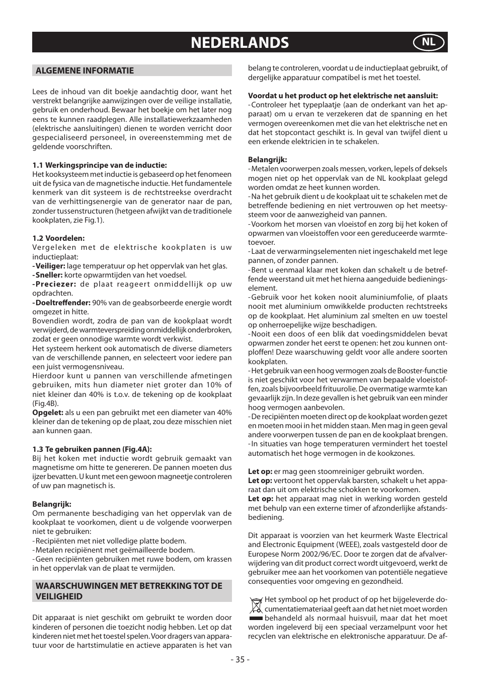 Nederlands | KORTING HI3200B User Manual | Page 35 / 72