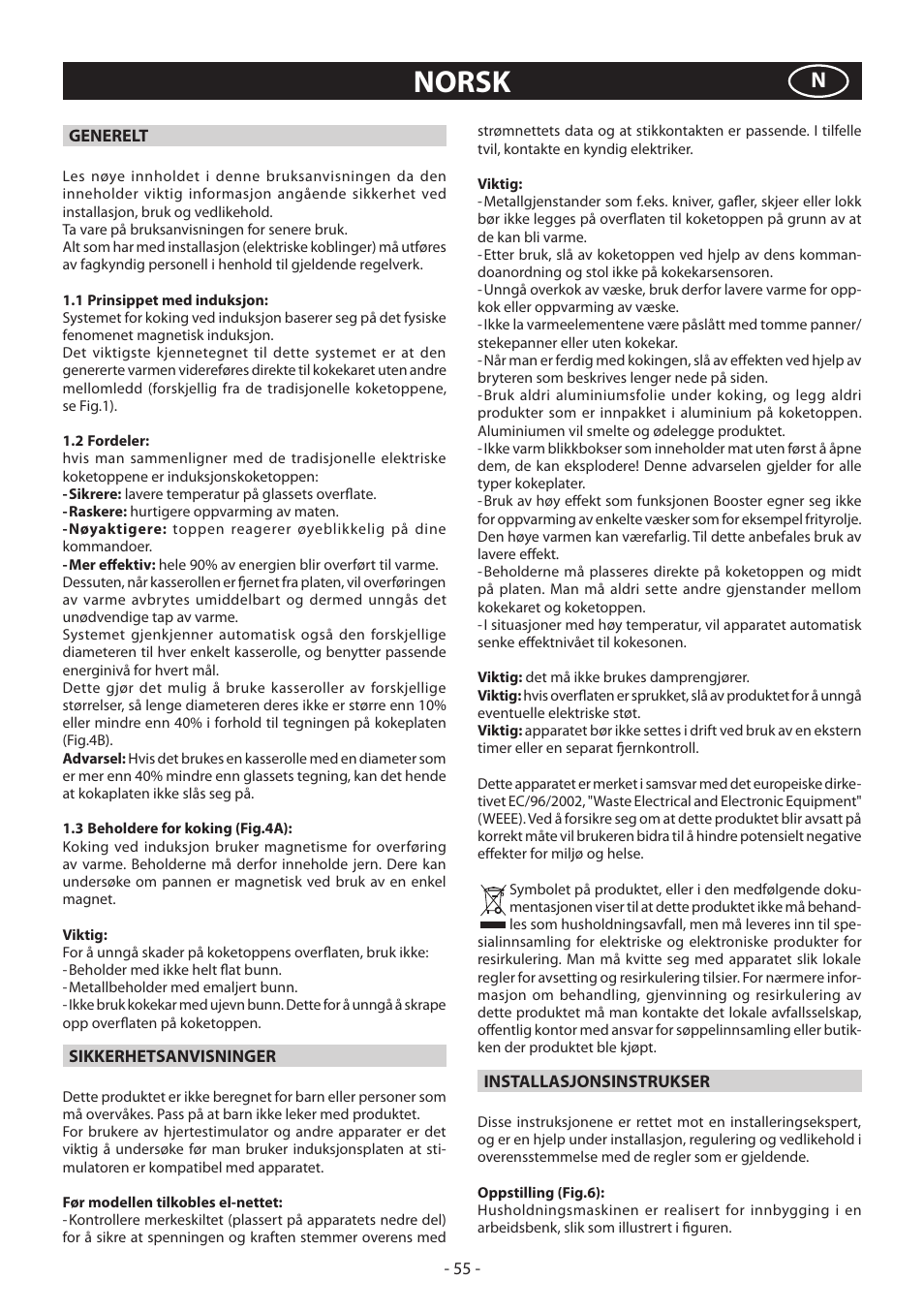 Norsk | KORTING HI3200B User Manual | Page 55 / 72