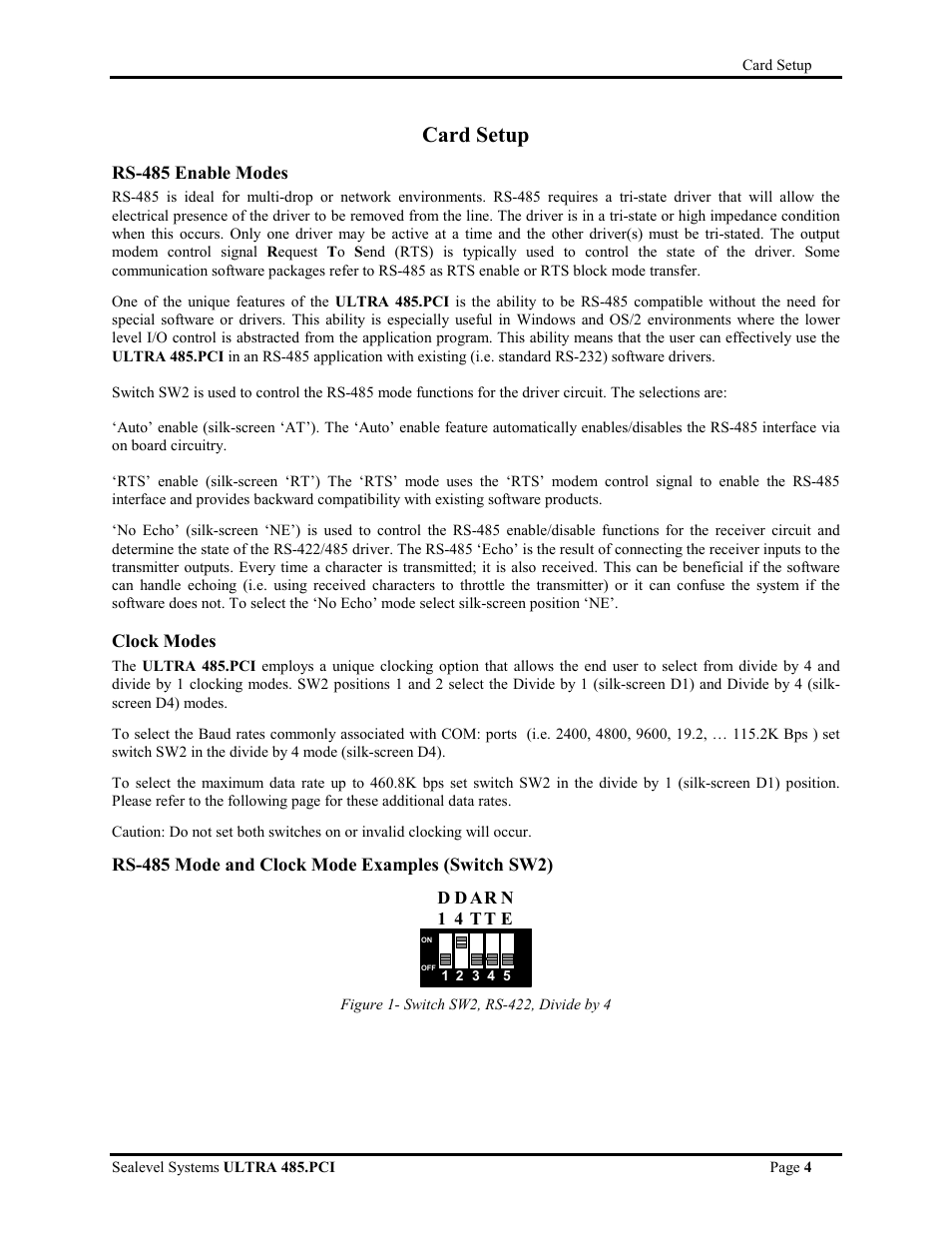 Card setup | Impulse 7105 User Manual | Page 4 / 17