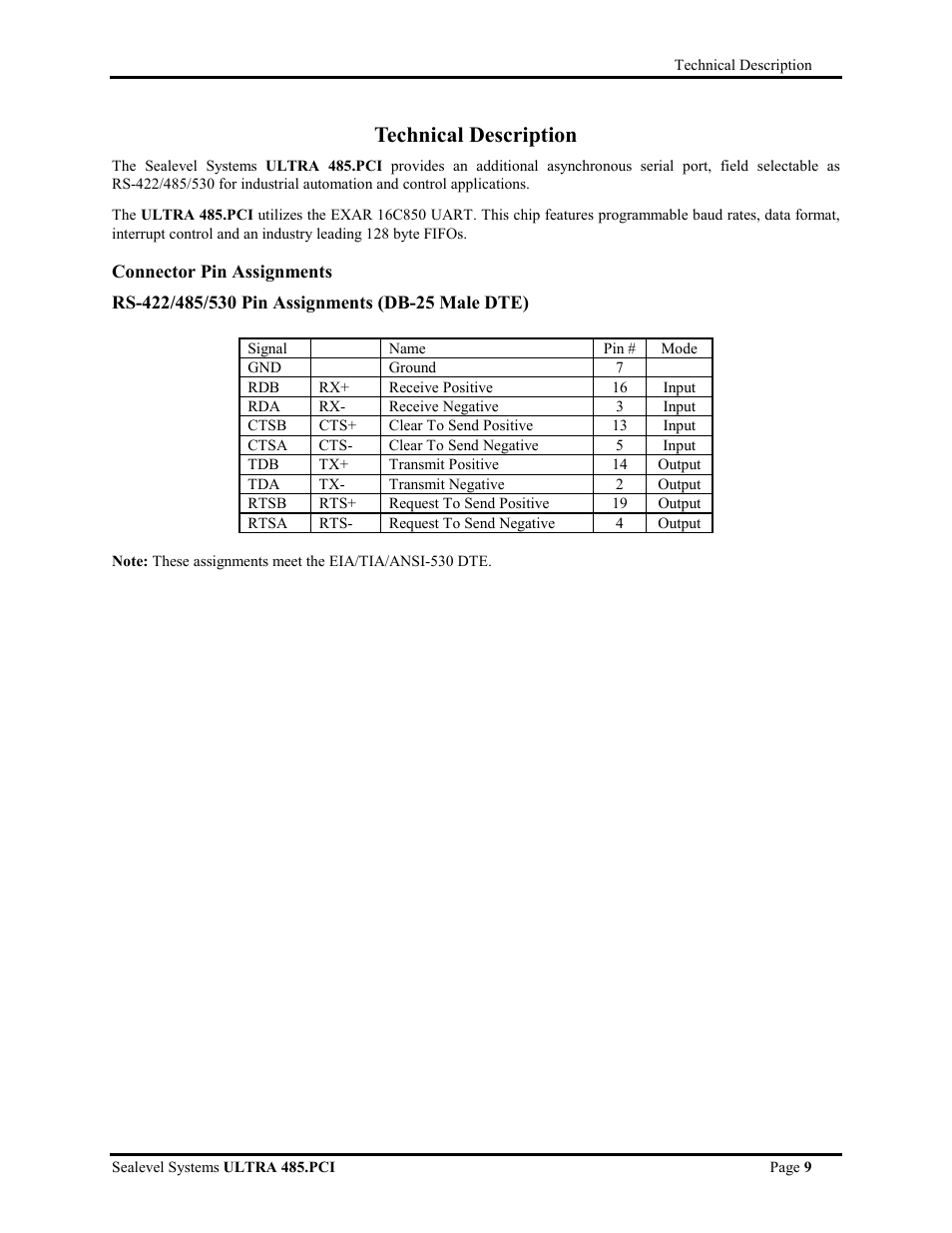 Technical description | Impulse 7105 User Manual | Page 9 / 17